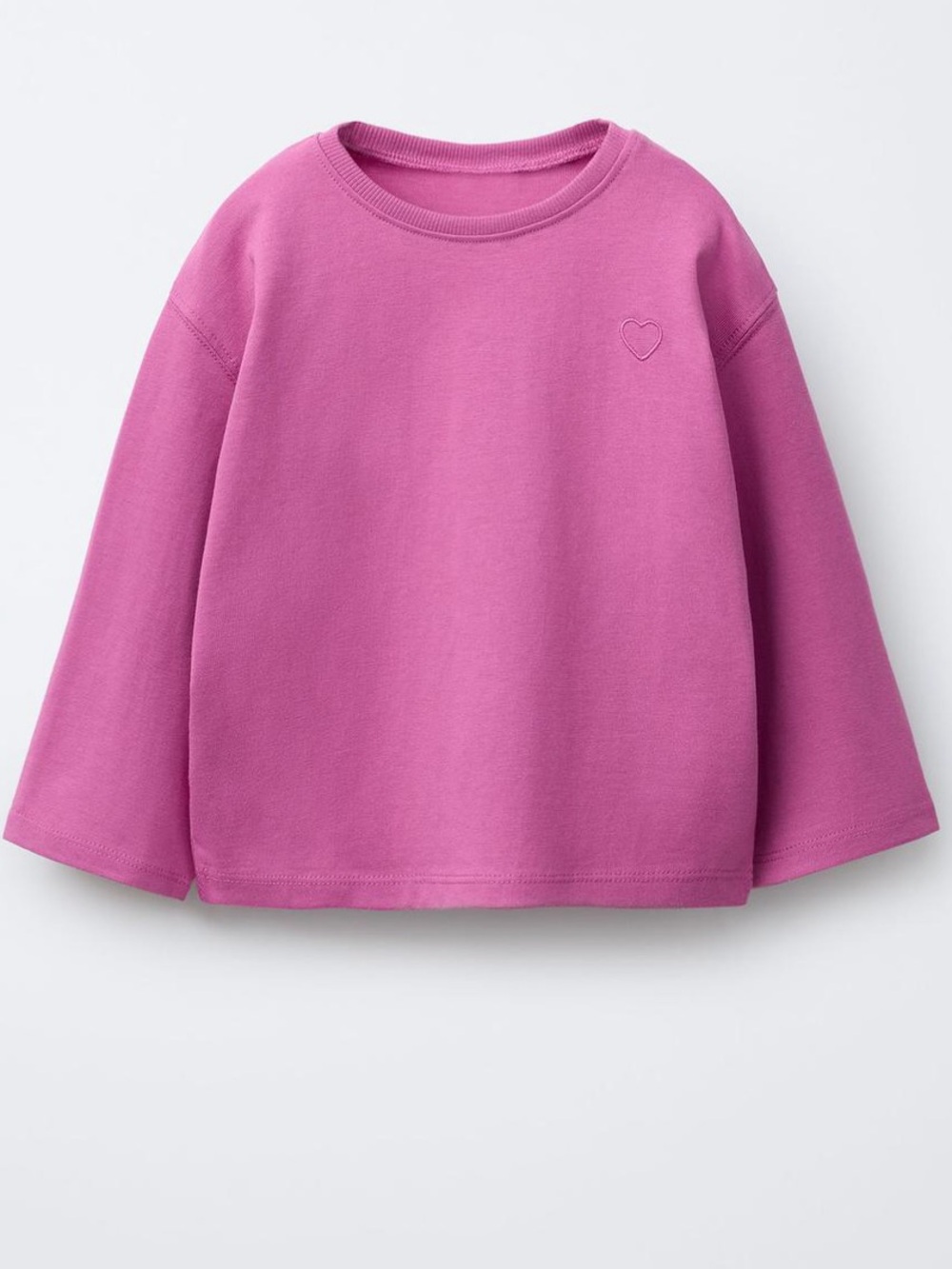 Zara Girls' Embroidered Heart Sweatshirt - Magenta